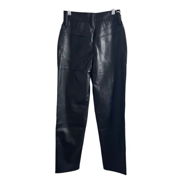 Madewell The Perfect Vintage Straight Jean Faux‎ Leather Edition Black sz 23 NWT - Picture 9 of 13